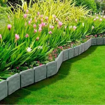 Bordes de jardín tipo piedra (10 piezas) | MINIFENCE