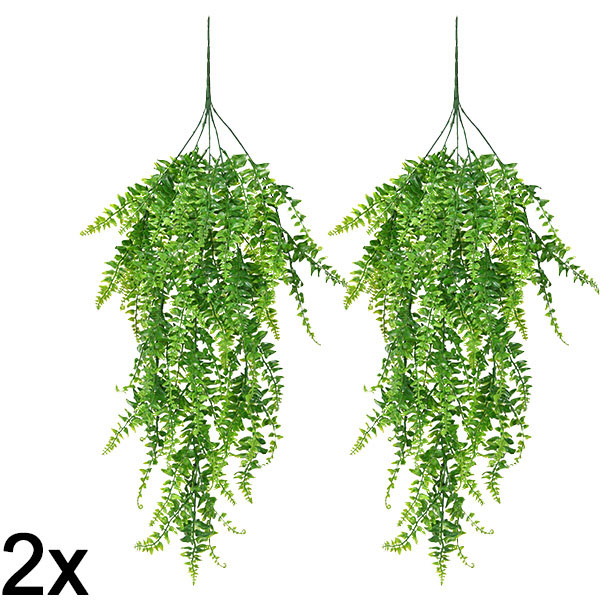 2x Helecho colgante artificial (80 cm) | FERNY